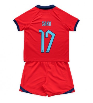 England Bukayo Saka #17 Replica Away Stadium Kit for Kids World Cup 2022 Short Sleeve (+ pants)
